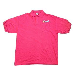 Vintage Anvil Nascar Racing Red Polo Shirt Size 2X Short Sleeve Single Stitch